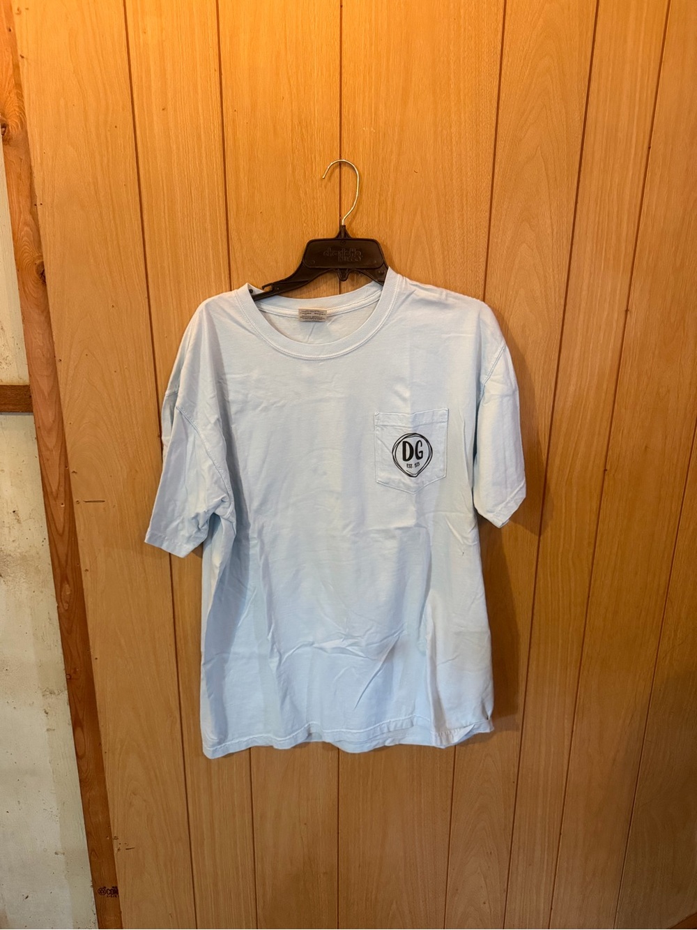 Delta Gamma Logo Pocket T-Shirt in Light Blue
